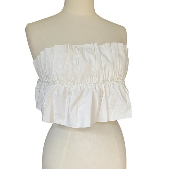 Cloud Ten Ruffle Strapless Top Crop Festival Boho Coastal Fairycore Coachella-S - Picture 4 of 10